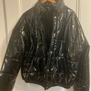 Shiny Black Puffer Jacket